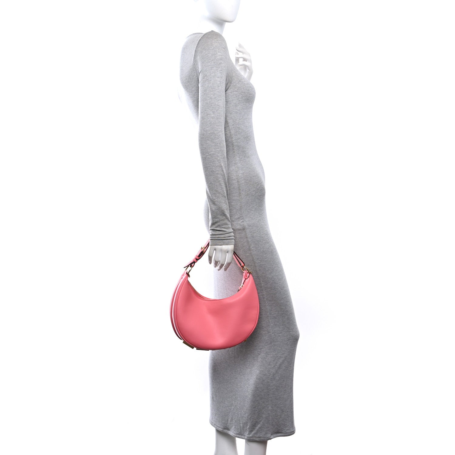 Fendi Vitello Grace Matte Small Fendigraphy Hobo Bag Pink Dalia 2 of 10