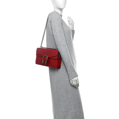 Gucci Dollar Calfskin Swarovski Crystal Small Dionysus Shoulder Bag Hibiscus Red 2 of 11