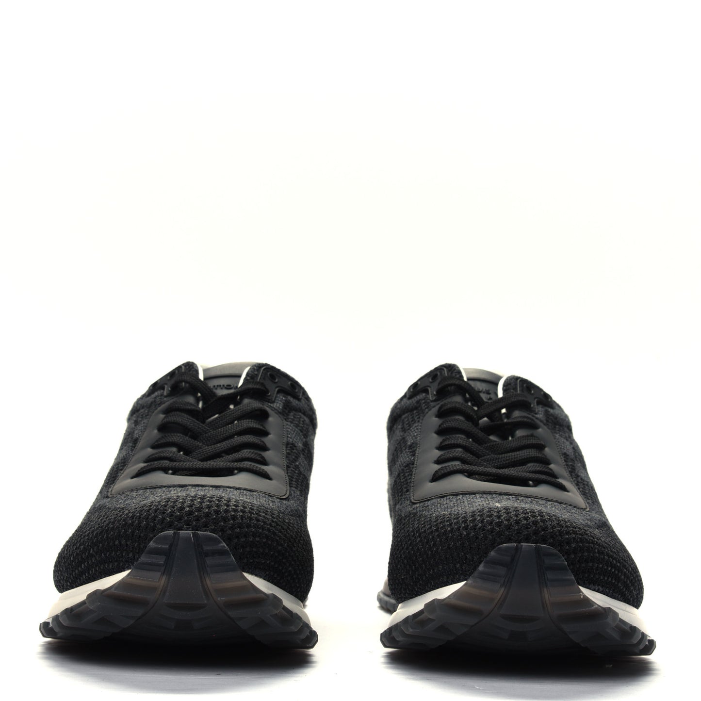 Calfskin Damier Run Away Sneakers 10 Graphite