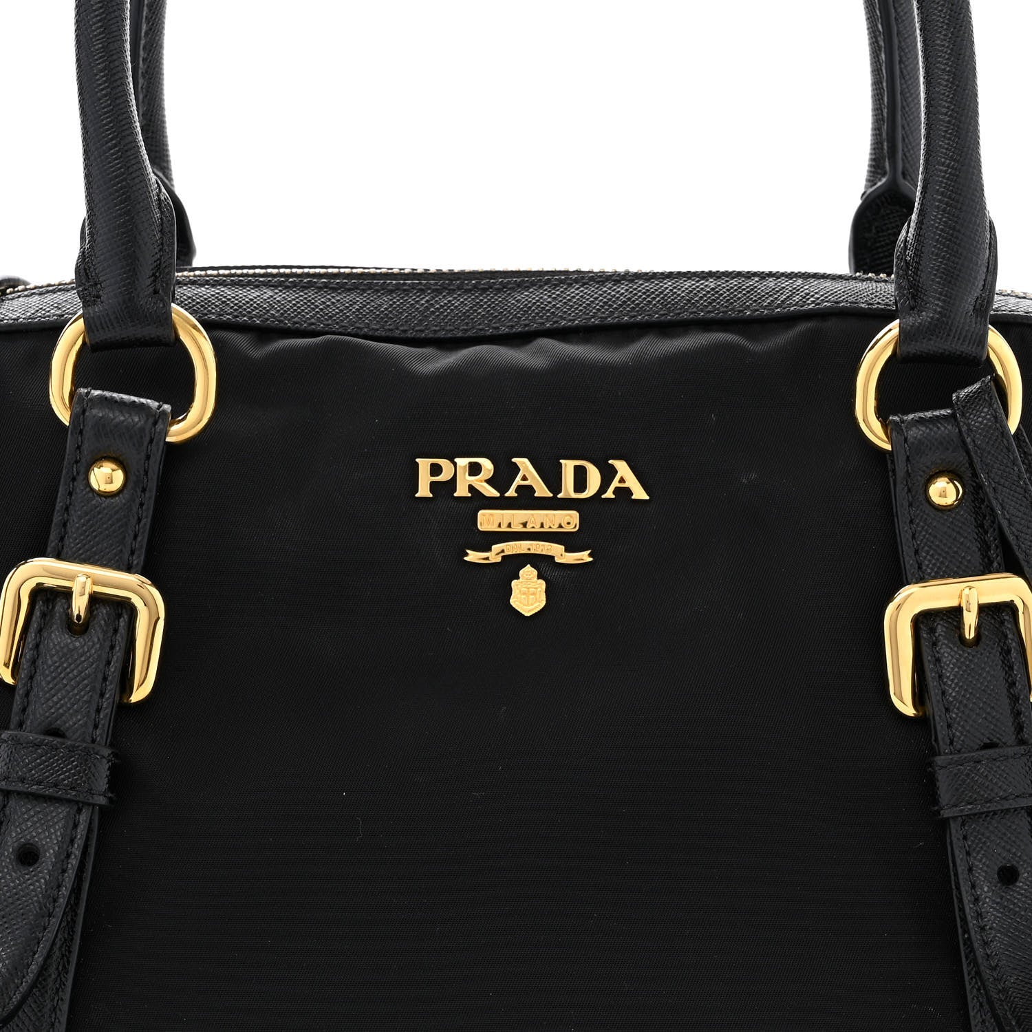 Prada Tessuto Nylon Saffiano Tote Black 8 of 14