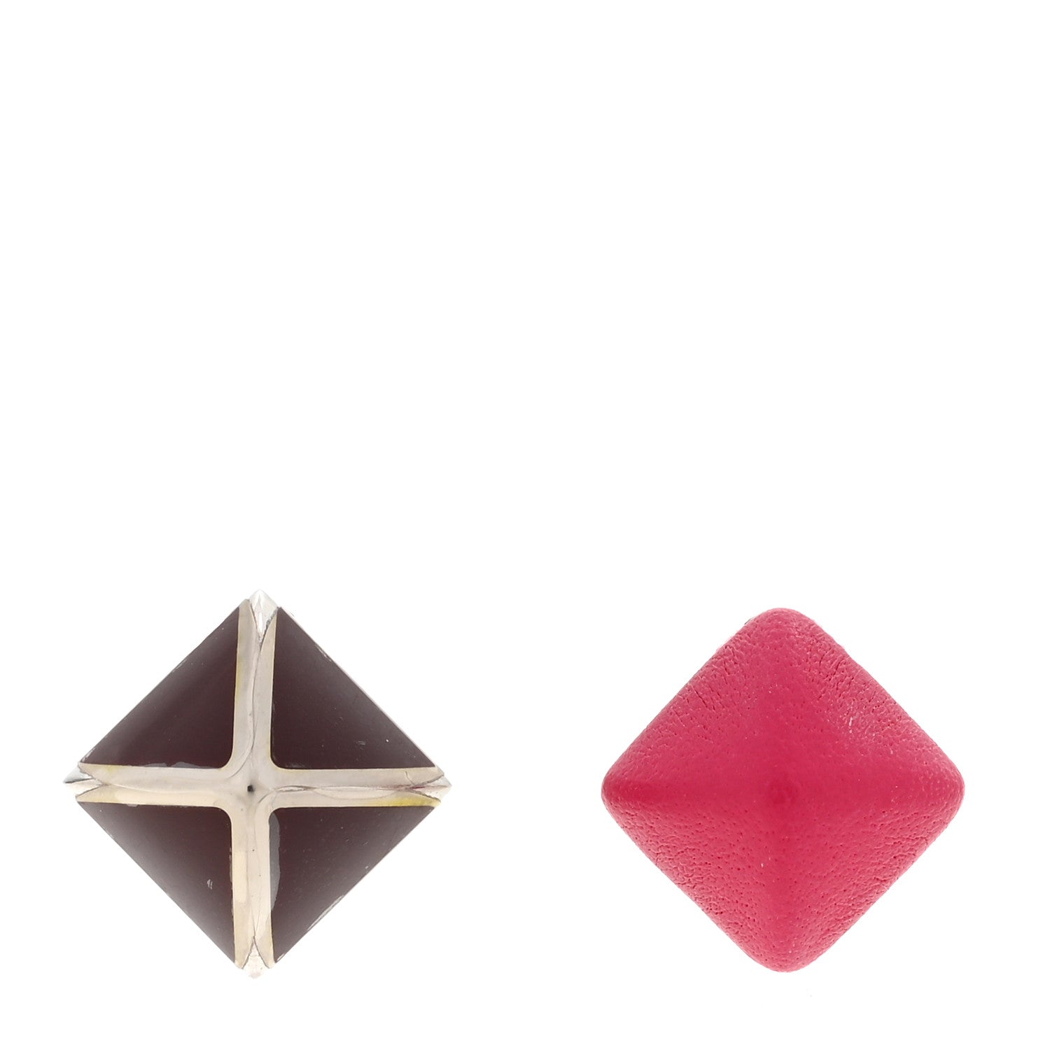 Hermes Swift Lacquered Palladium Small Medor Gaine Earrings Rose Mexico 1 of 5