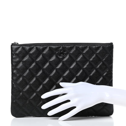 Chanel Caviar Quilted Medium Cosmetic Case So Black 2 of 8