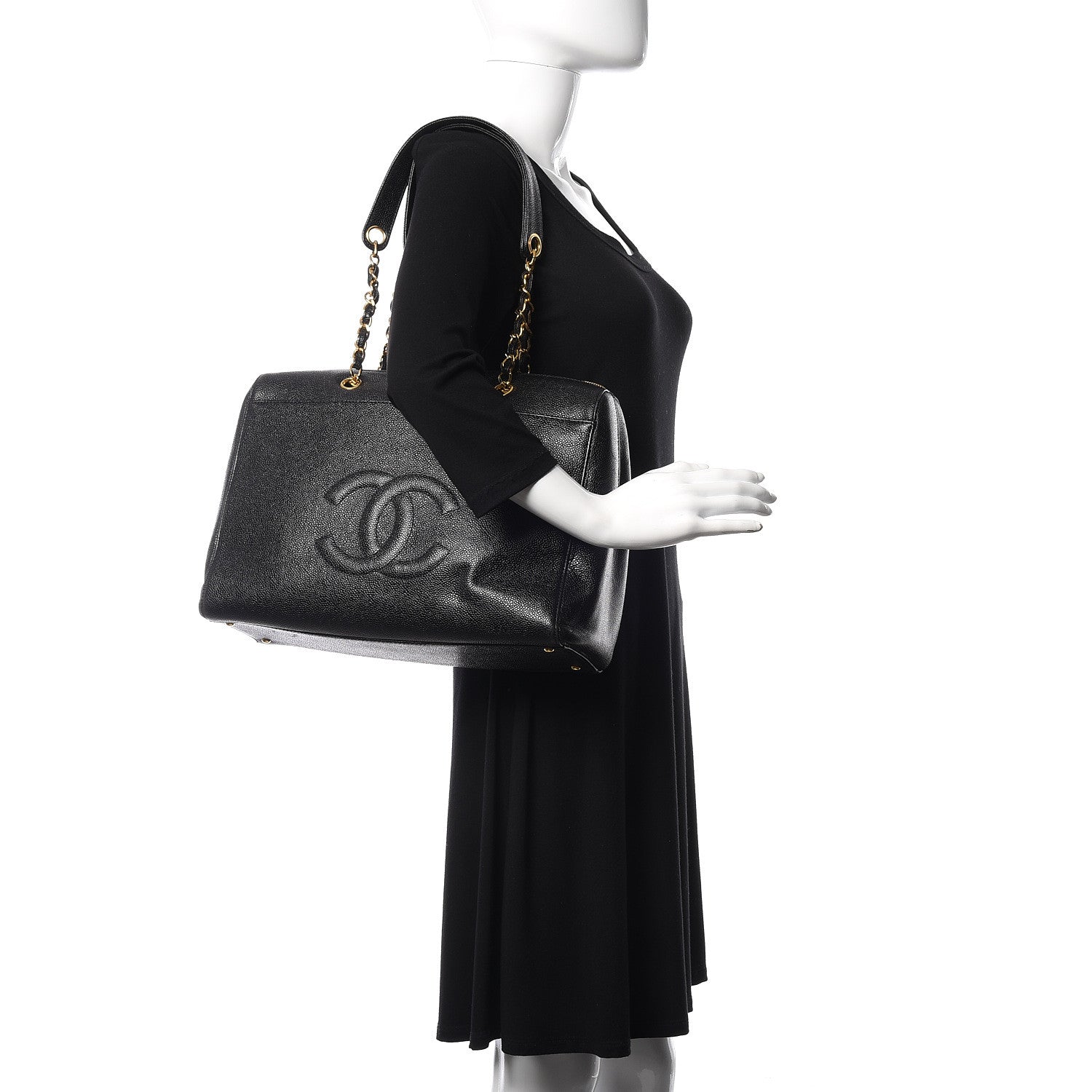 Chanel Caviar CC Timeless Tote Black 2 of 9