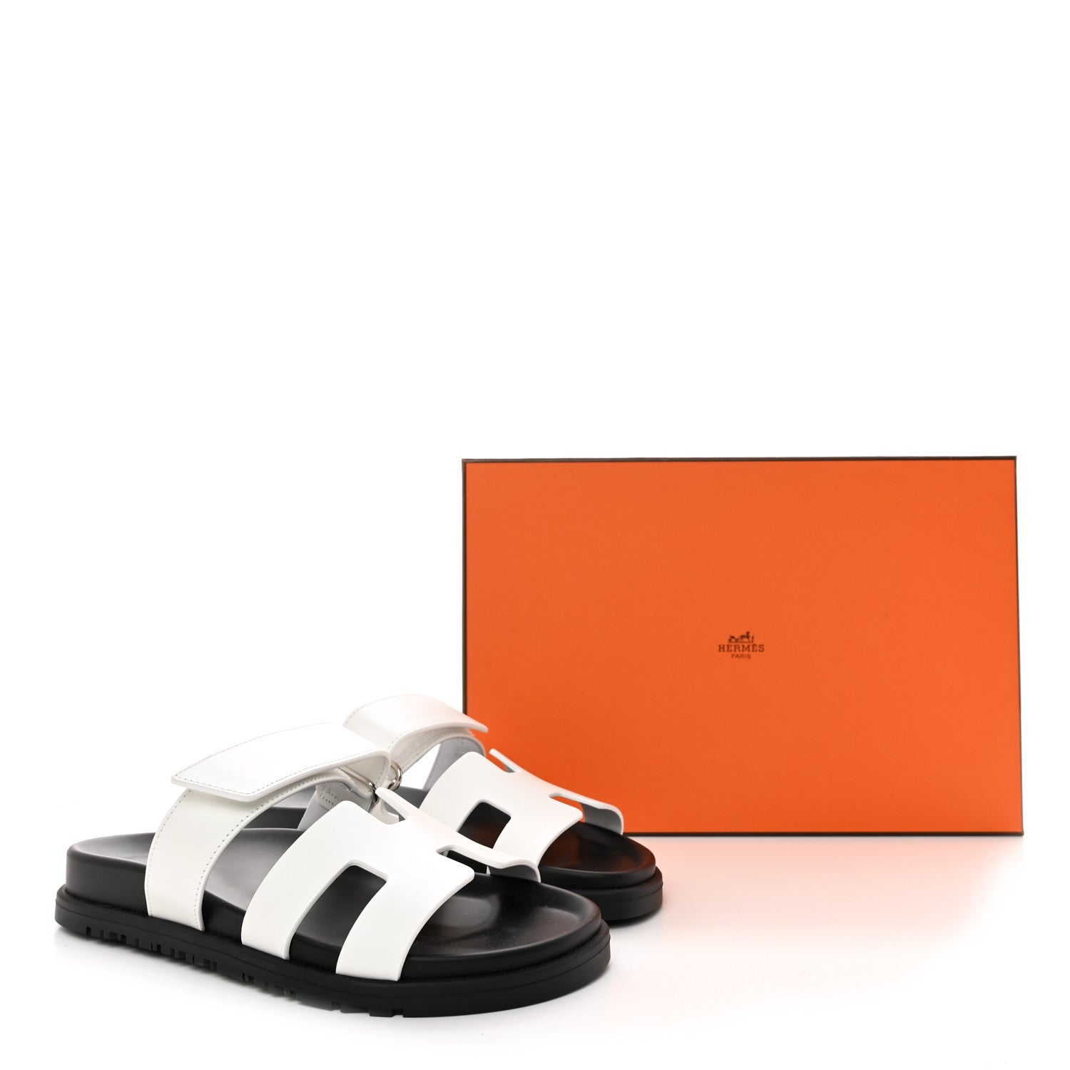Hermes Calfskin Womens Chypre Sandals 35.5 White 9 of 9