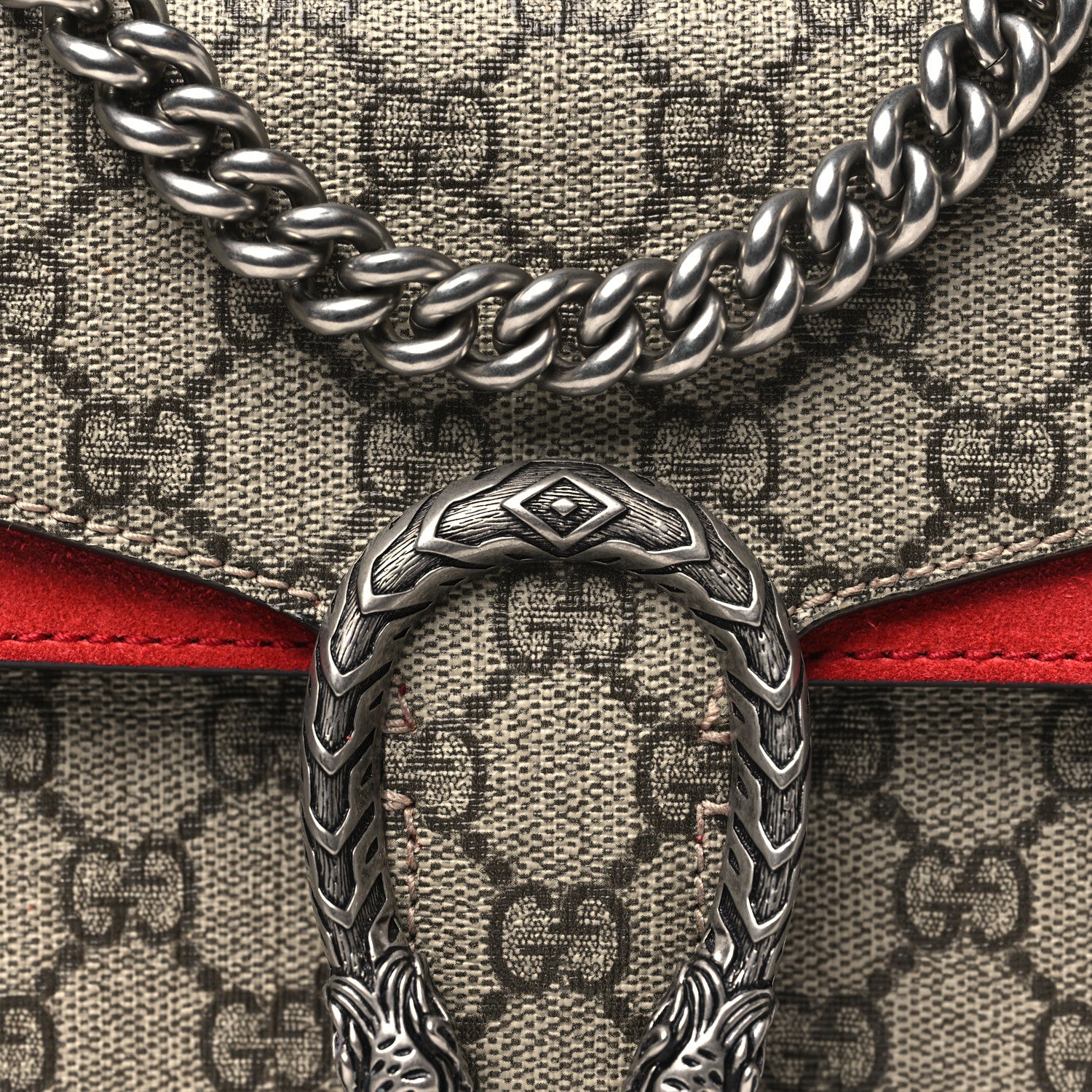Gucci GG Supreme Monogram Mini Dionysus Shoulder Bag Hibiscus Red 7 of 9