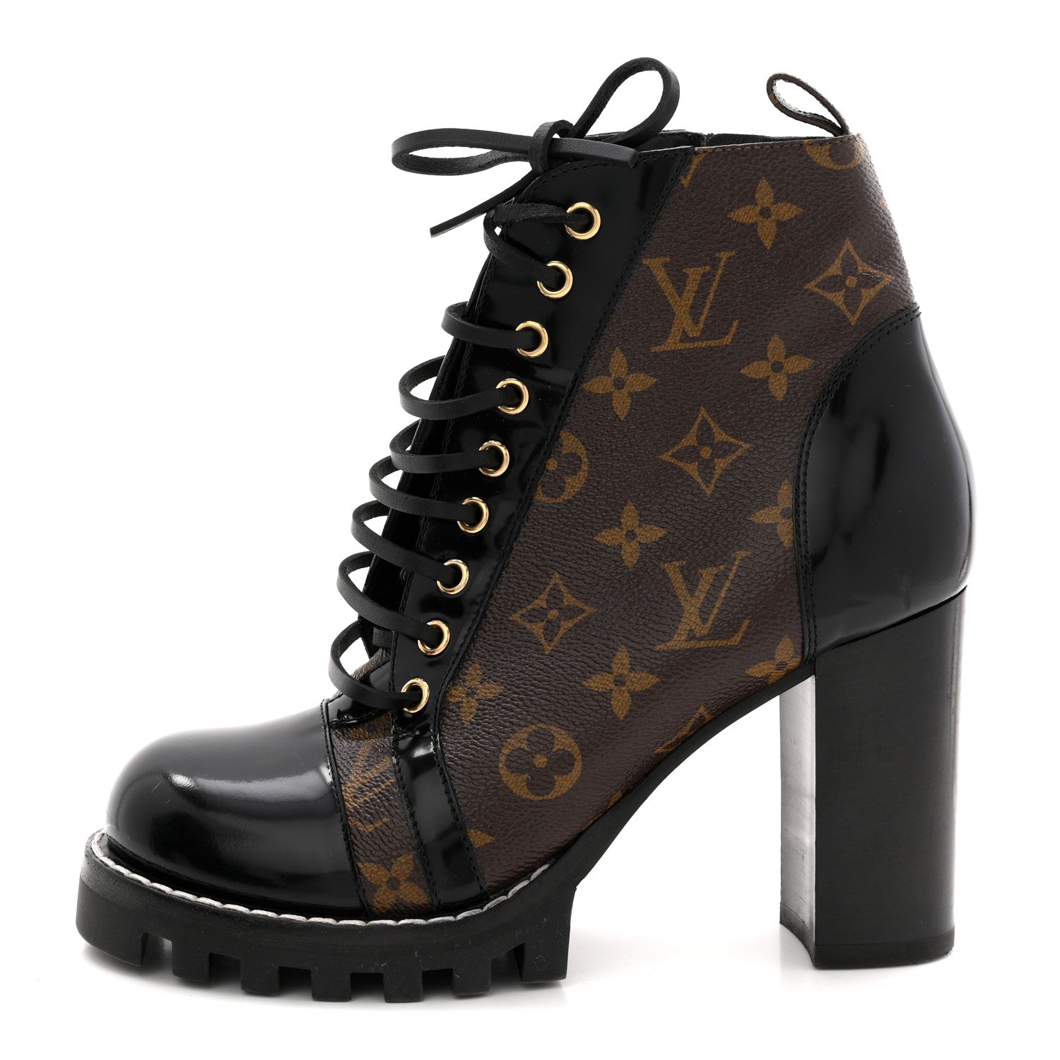 Louis Vuitton Patent Calfskin Monogram Star Trail Ankle Boots 39 Black 1 of 11
