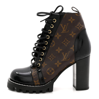 Louis Vuitton Patent Calfskin Monogram Star Trail Ankle Boots 39 Black 1 of 11