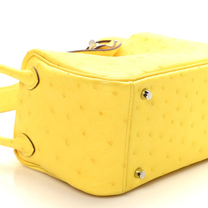 Hermes Ostrich Mini Lindy 20 Jaune Citron 9 of 11