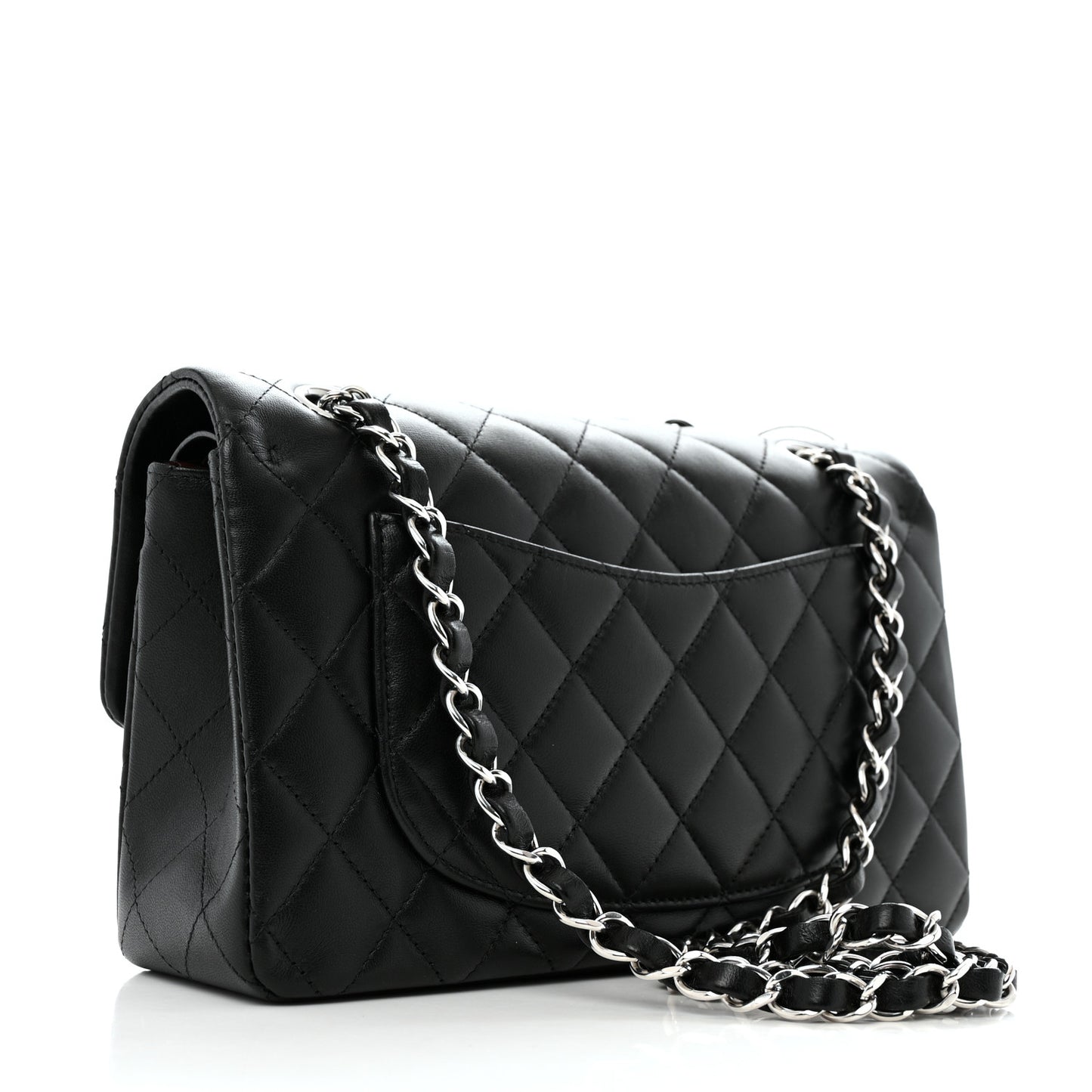 Lambskin Quilted Small Double Flap Black
