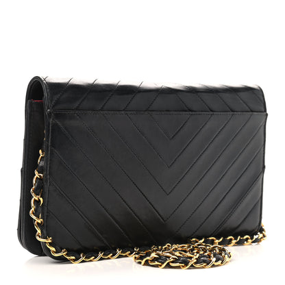 Chanel Lambskin Chevron Quilted Small Single Flap Black 3 of 11