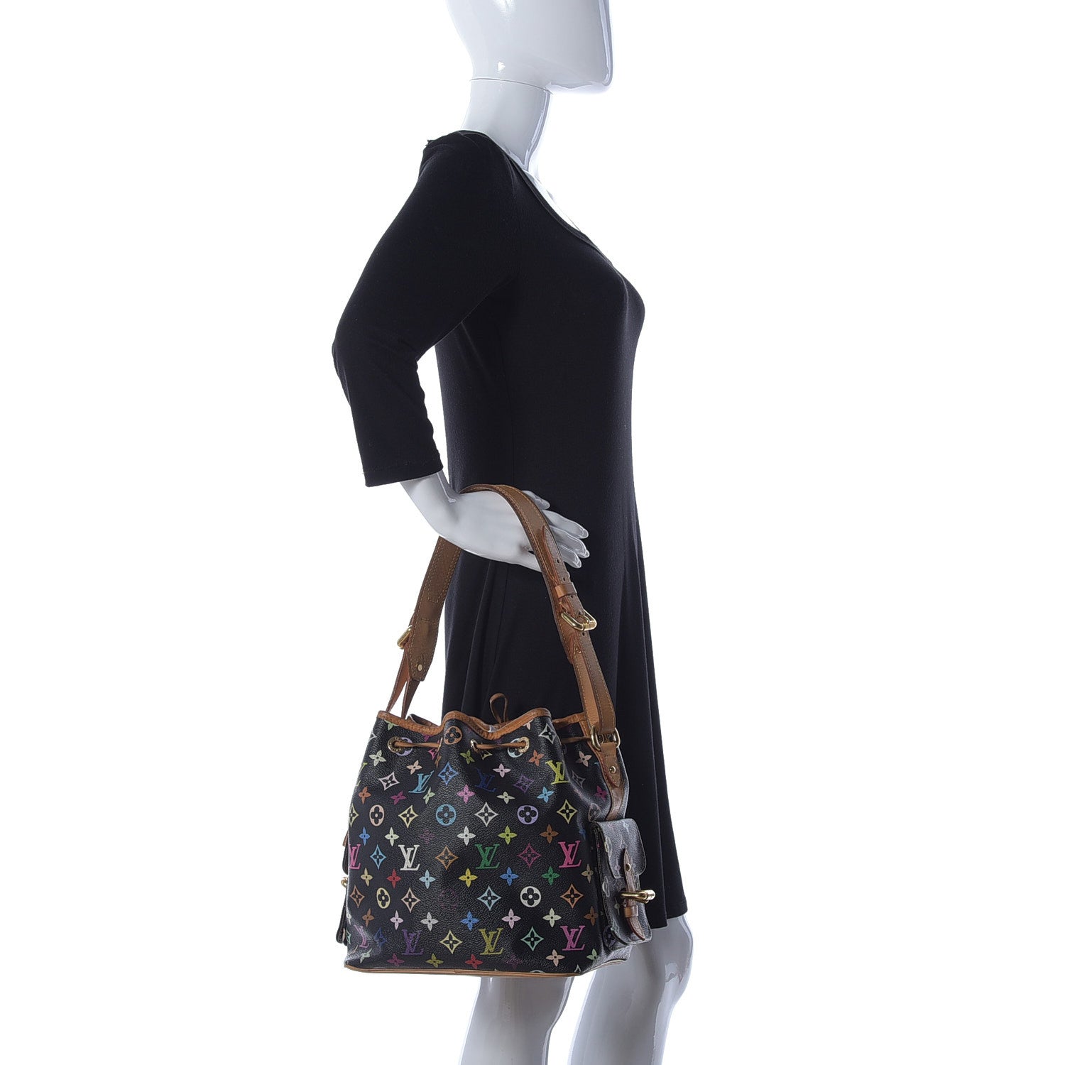 Louis Vuitton Monogram Multicolor Petit Noe Black 2 of 11