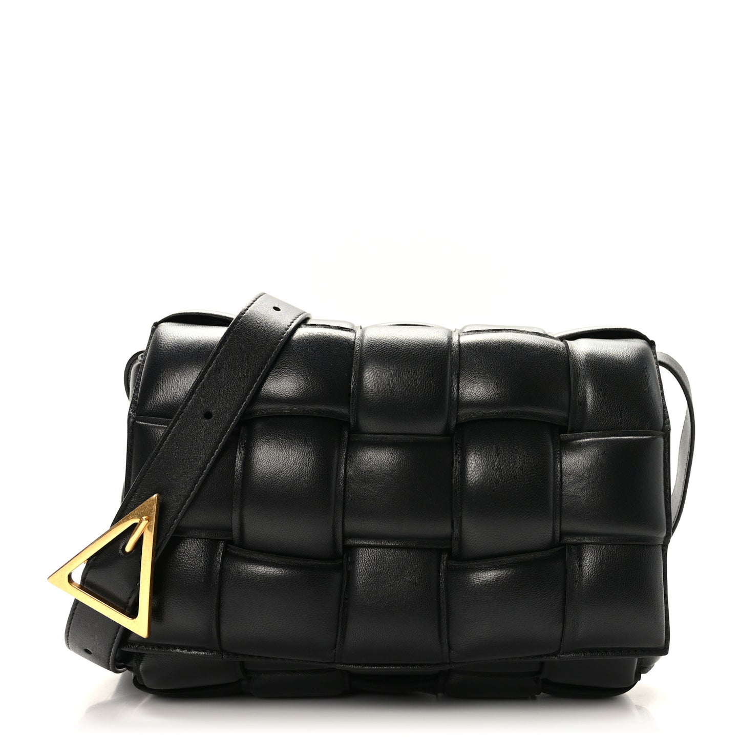 Nappa Maxi Intrecciato Padded Cassette Crossbody Bag Black