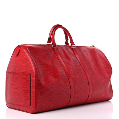 Louis Vuitton Epi Keepall 55 Castillan Red 2 of 16