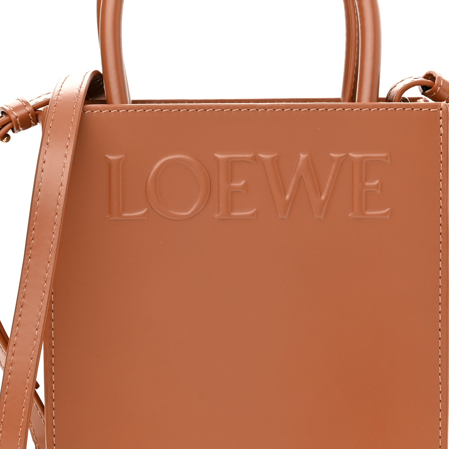 Loewe Smooth Calfskin Logo Small A5 Tote Tan 7 of 9