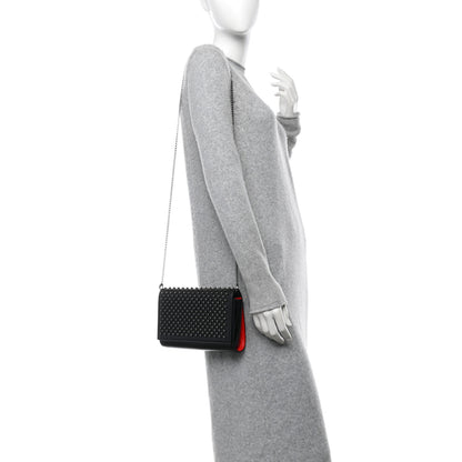 Christian Louboutin Calfskin Spikes Paloma Clutch Black 2 of 11