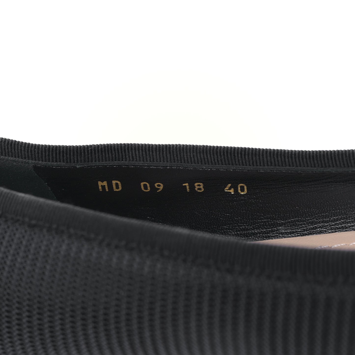 Fabric Ribbon Embroidered J'Adior Ballet Flats 40 Black