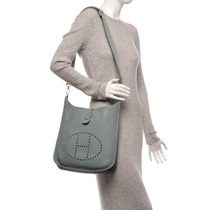 Hermes Taurillon Clemence Evelyne III GM Ciel 2 of 7