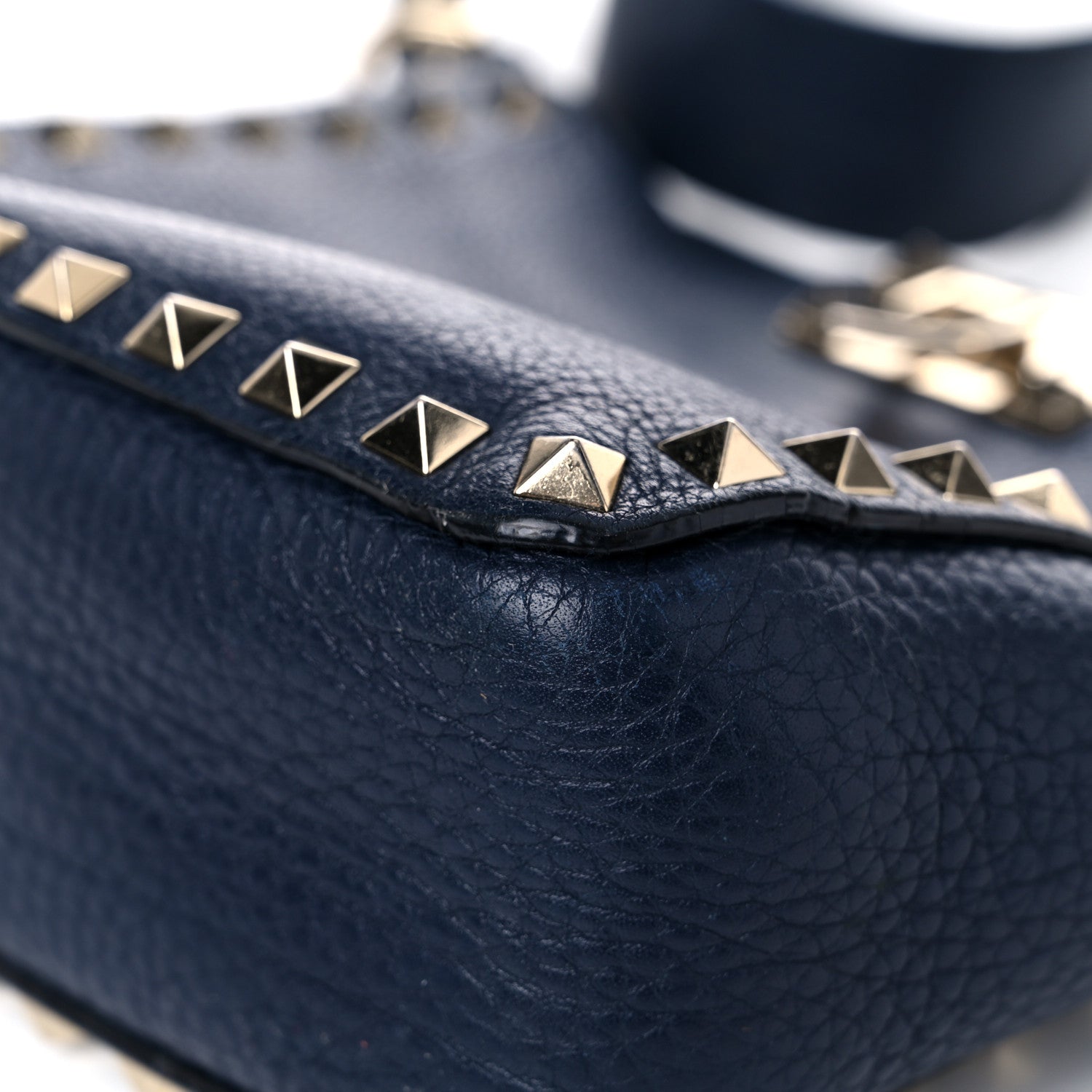 Valentino Garavani Pebbled Calfskin Mini Rockstud Flip-Lock Messenger Bag Marine 8 of 23