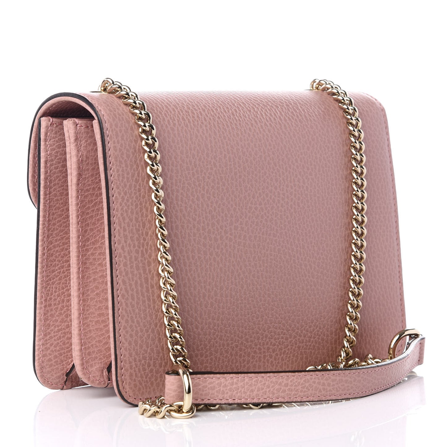 Dollar Calfskin Small Interlocking G Shoulder Bag Soft Pink