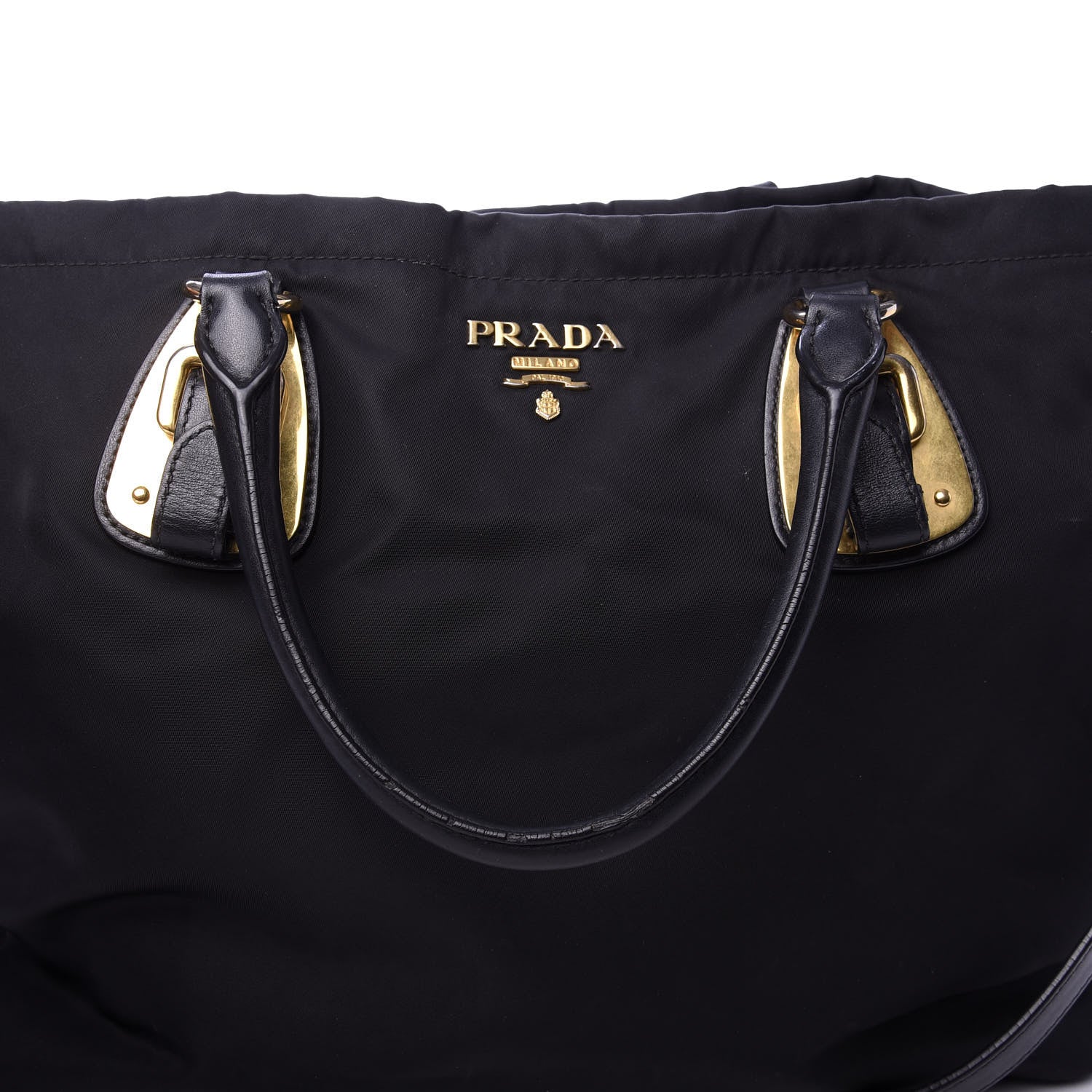 Prada Tessuto Nylon Soft Calf Tote Black 14 of 15