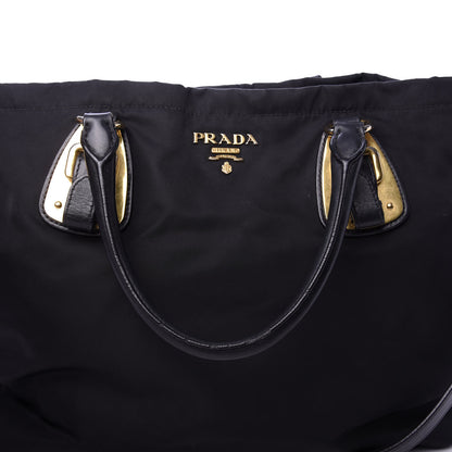 Prada Tessuto Nylon Soft Calf Tote Black 14 of 15