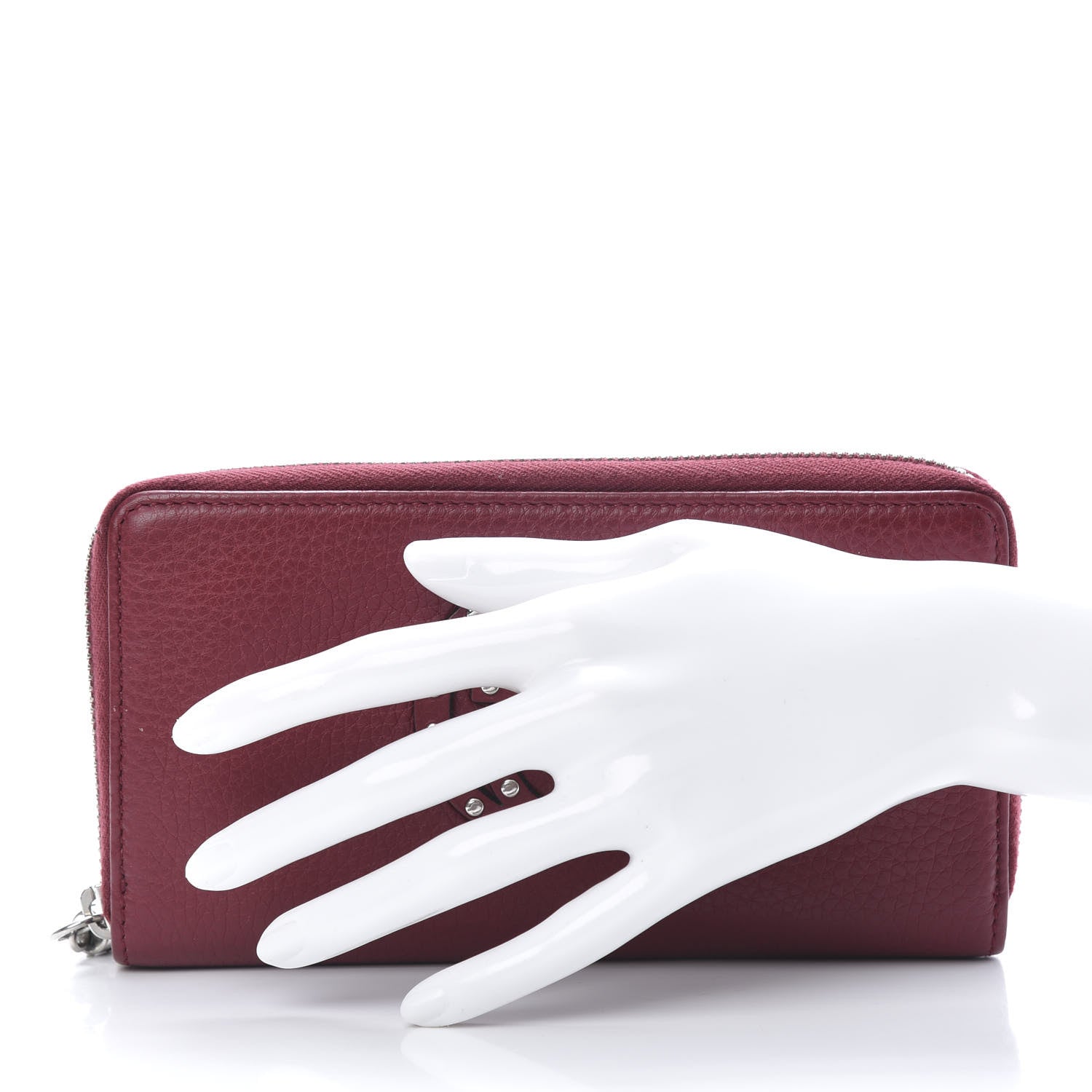 Gucci Pebbled Calfskin Studded Soho Zip Around Wallet Soft Burgundy 2 of 10
