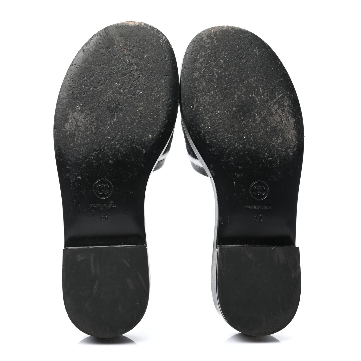 Chanel Lambskin Embroidered CC Mule Sandal 36 Black White 5 of 8