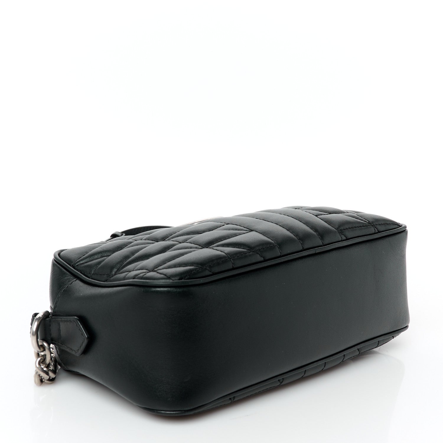Gucci Calfskin Matelasse Aria Small GG Marmont Chain Shoulder Bag Black 4 of 10