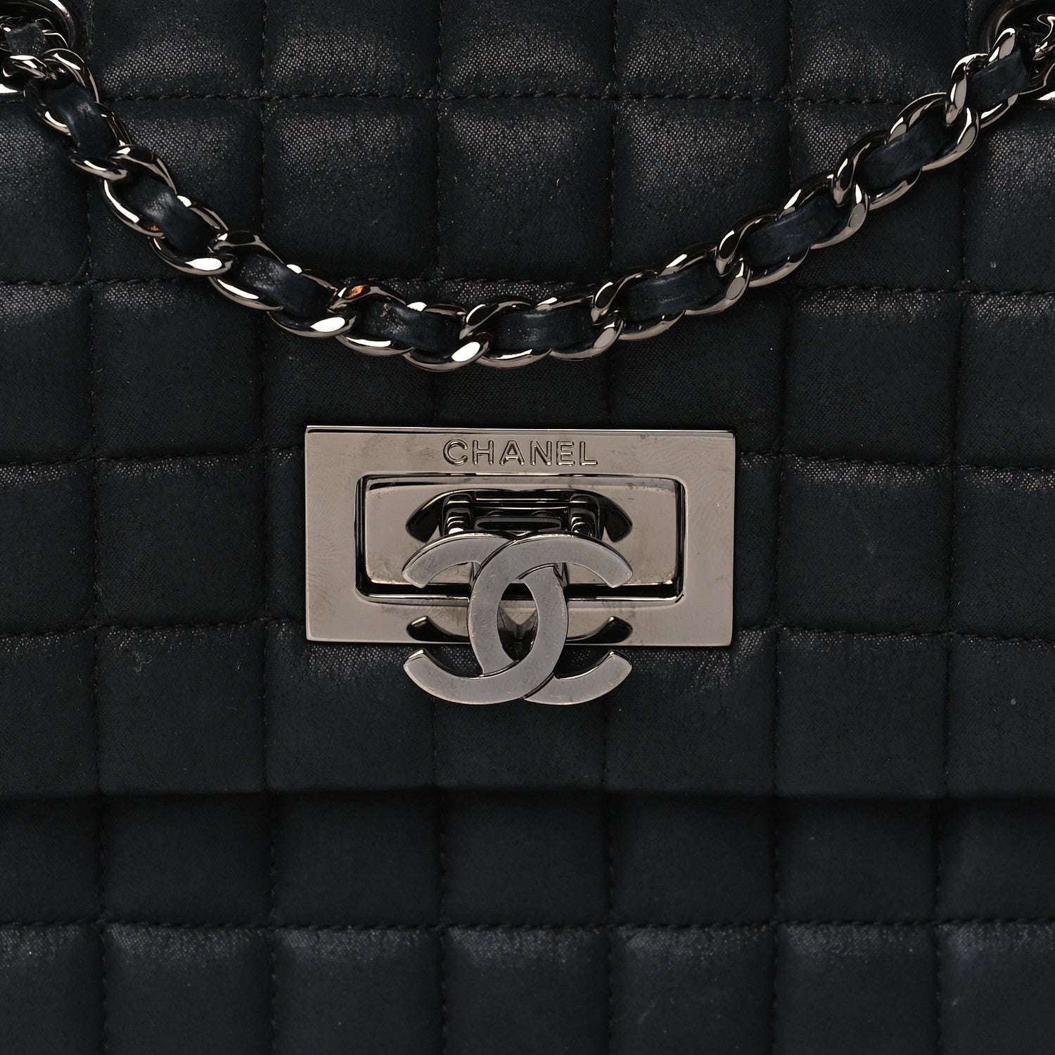 Chanel Iridescent Calfskin Square Quilted Mini Flap Black 8 of 11