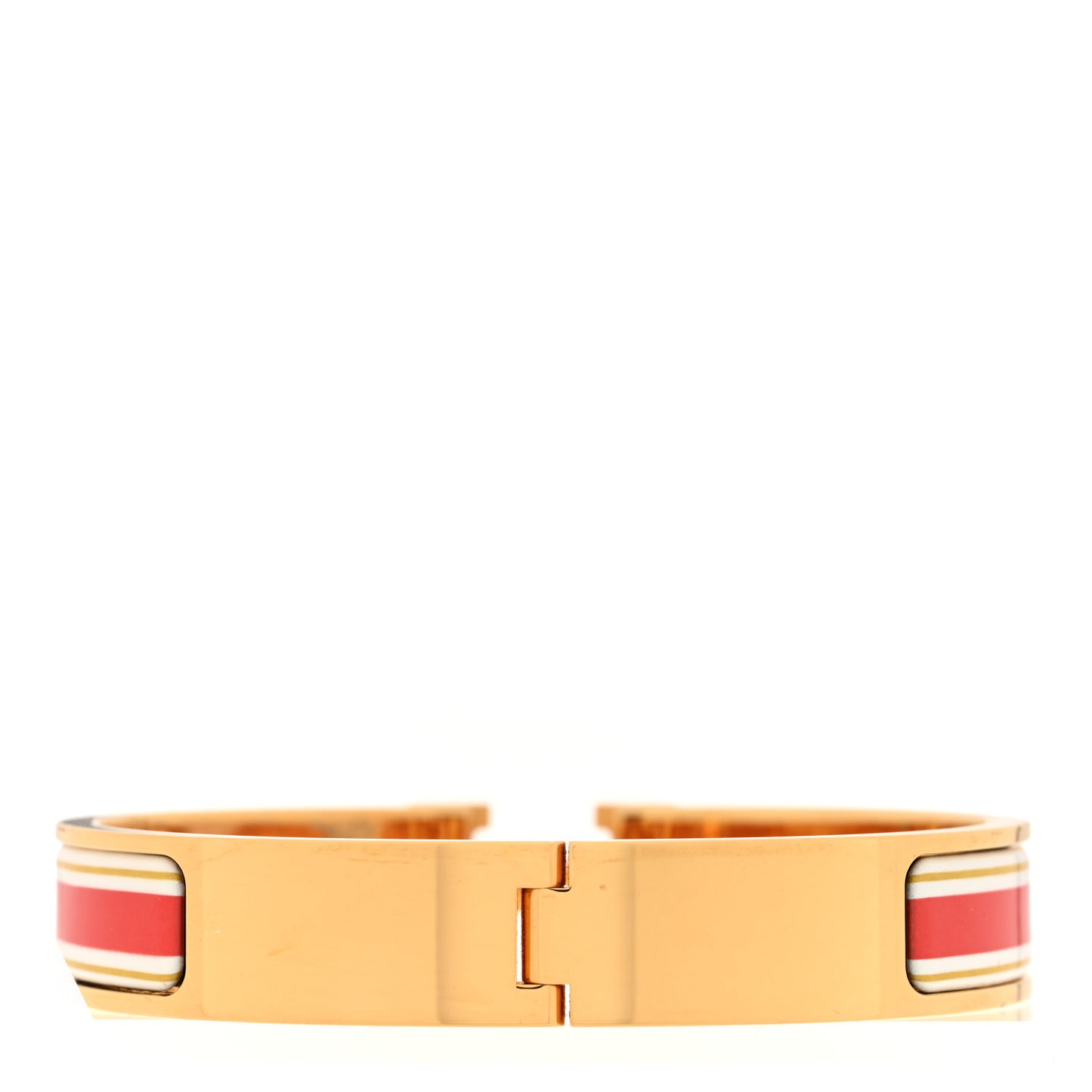 Enamel Printed Jumping F Narrow Clic Clac H Bracelet GM  Rouge Classique