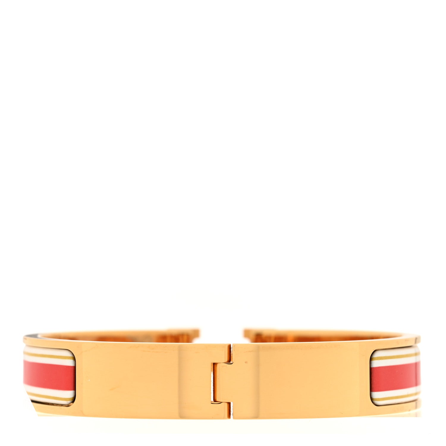 Hermes Enamel Printed Jumping F Narrow Clic Clac H Bracelet GM  Rouge Classique 3 of 5