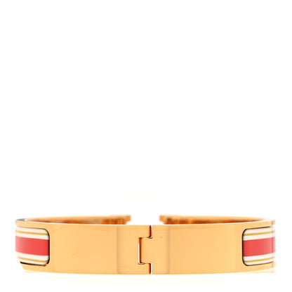 Hermes Enamel Printed Jumping F Narrow Clic Clac H Bracelet GM  Rouge Classique 3 of 5