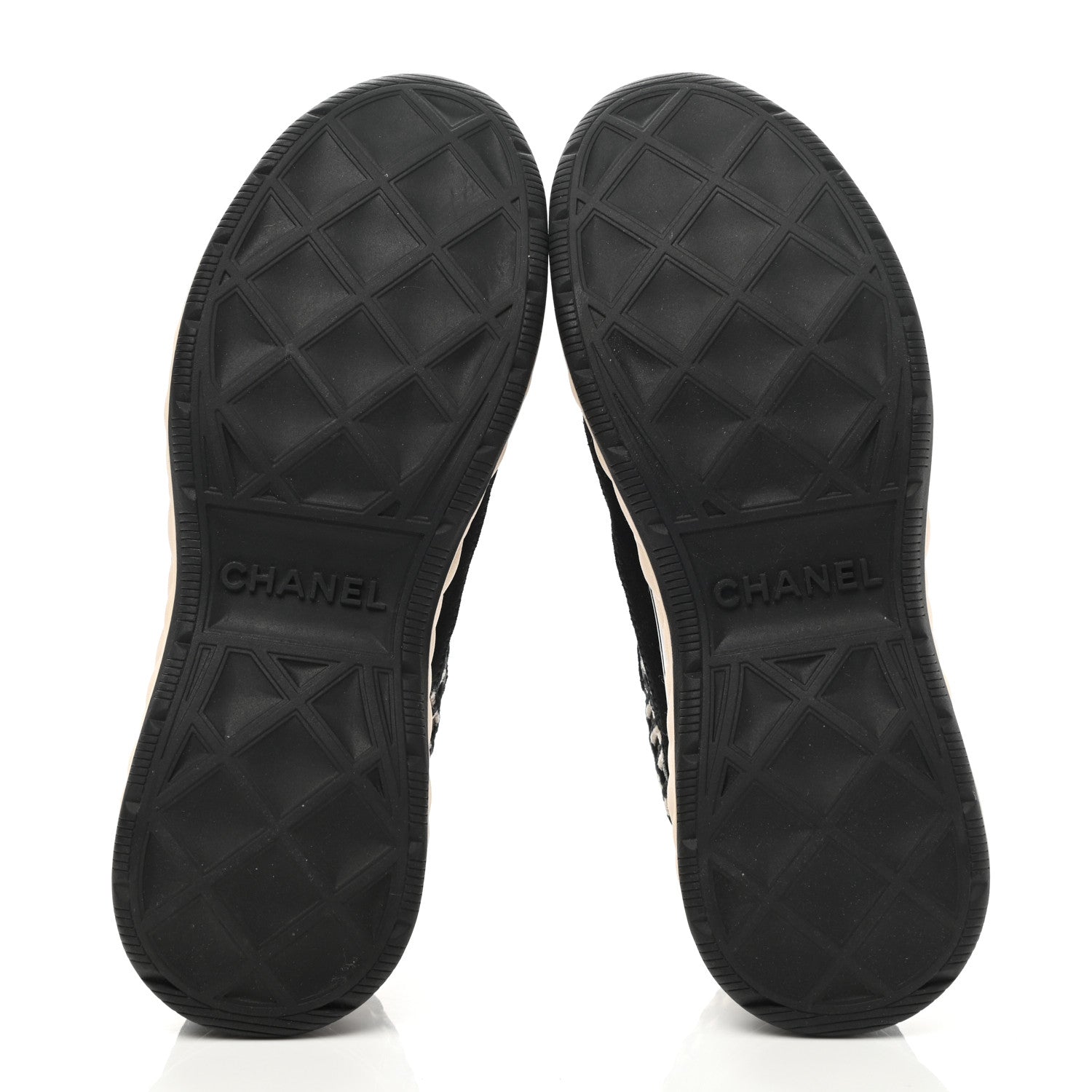 Chanel Suede Calfskin Embroidered CC Sneakers 39 Black 5 of 9