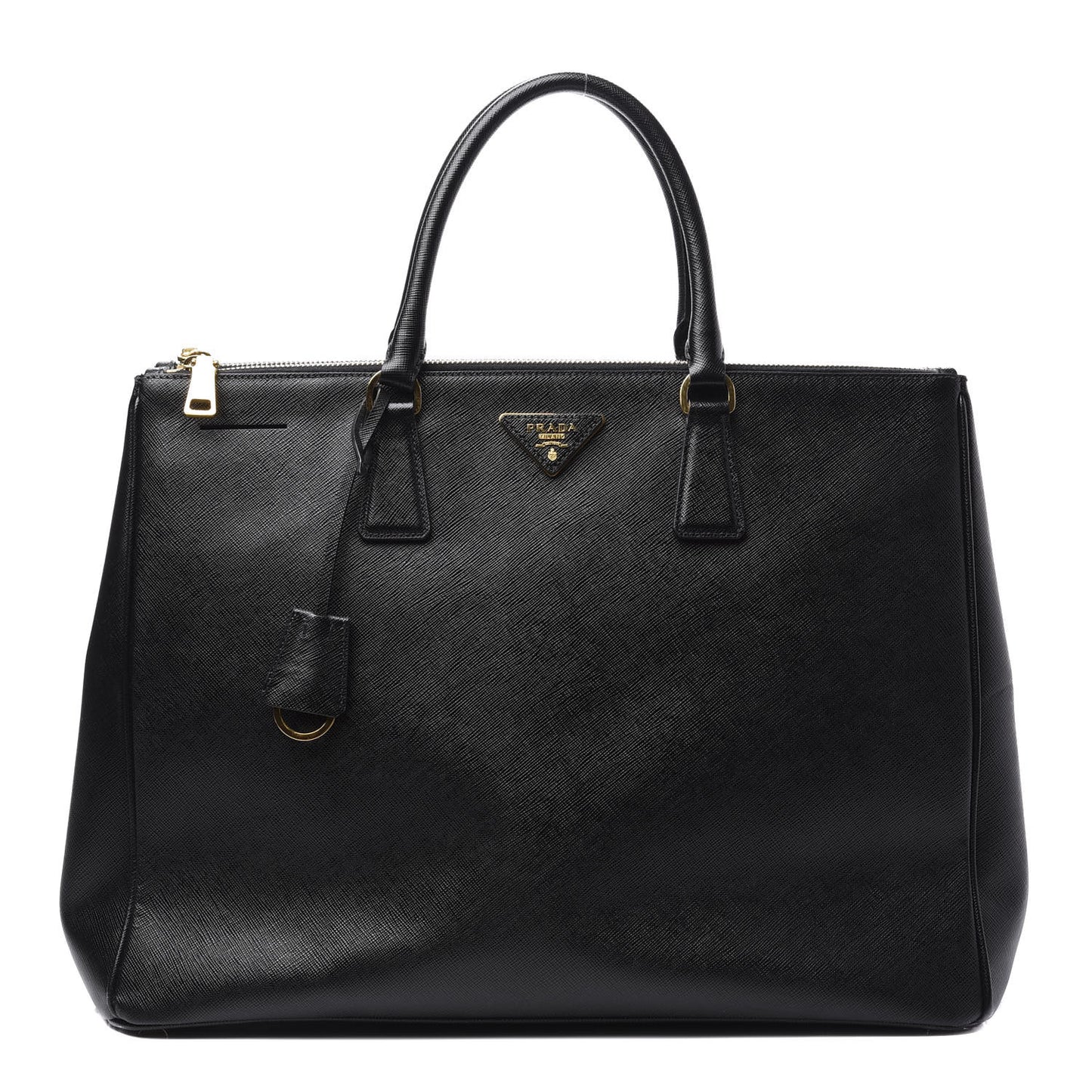 Saffiano Large Galleria Double Zip Tote Black