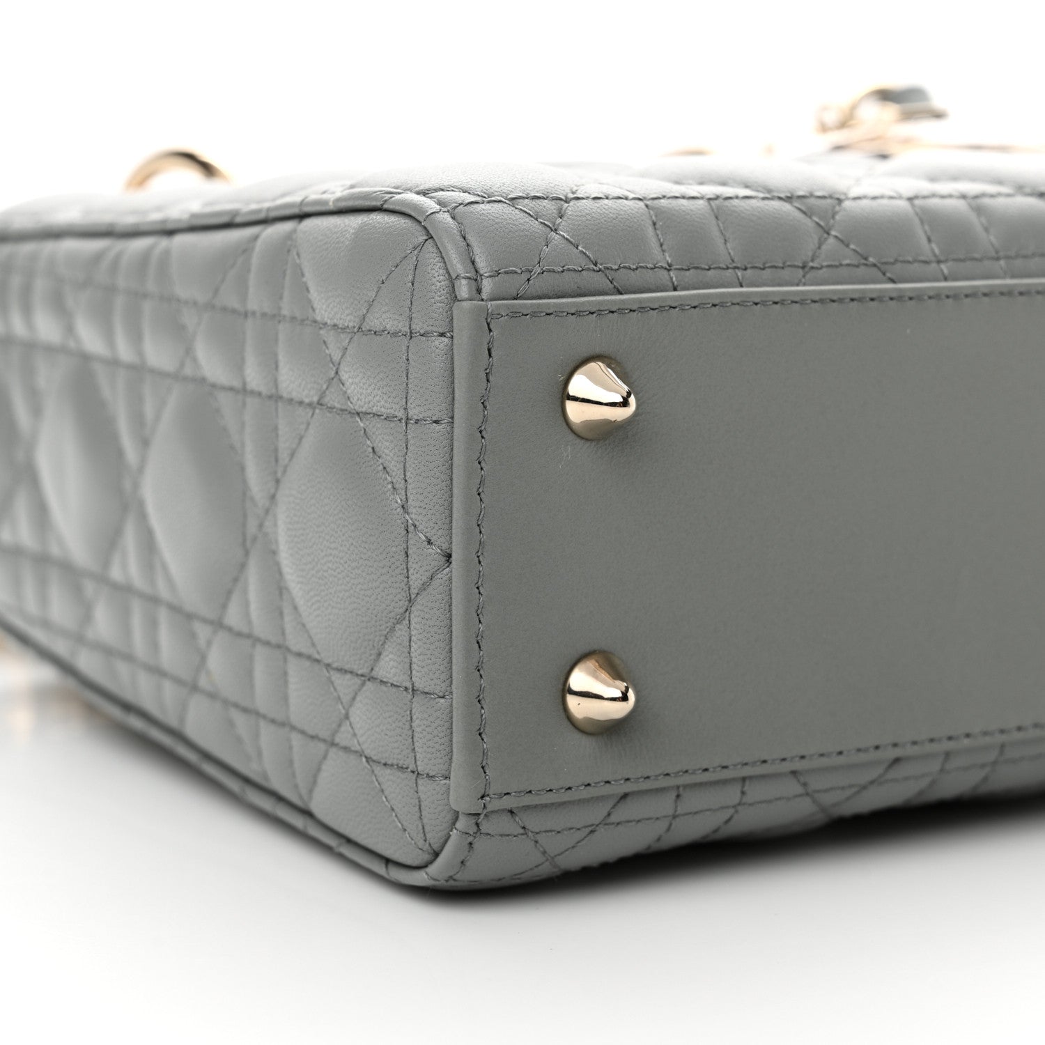 Christian Dior Lambskin Cannage Small My ABCDior Lady Dior Grey 9 of 11