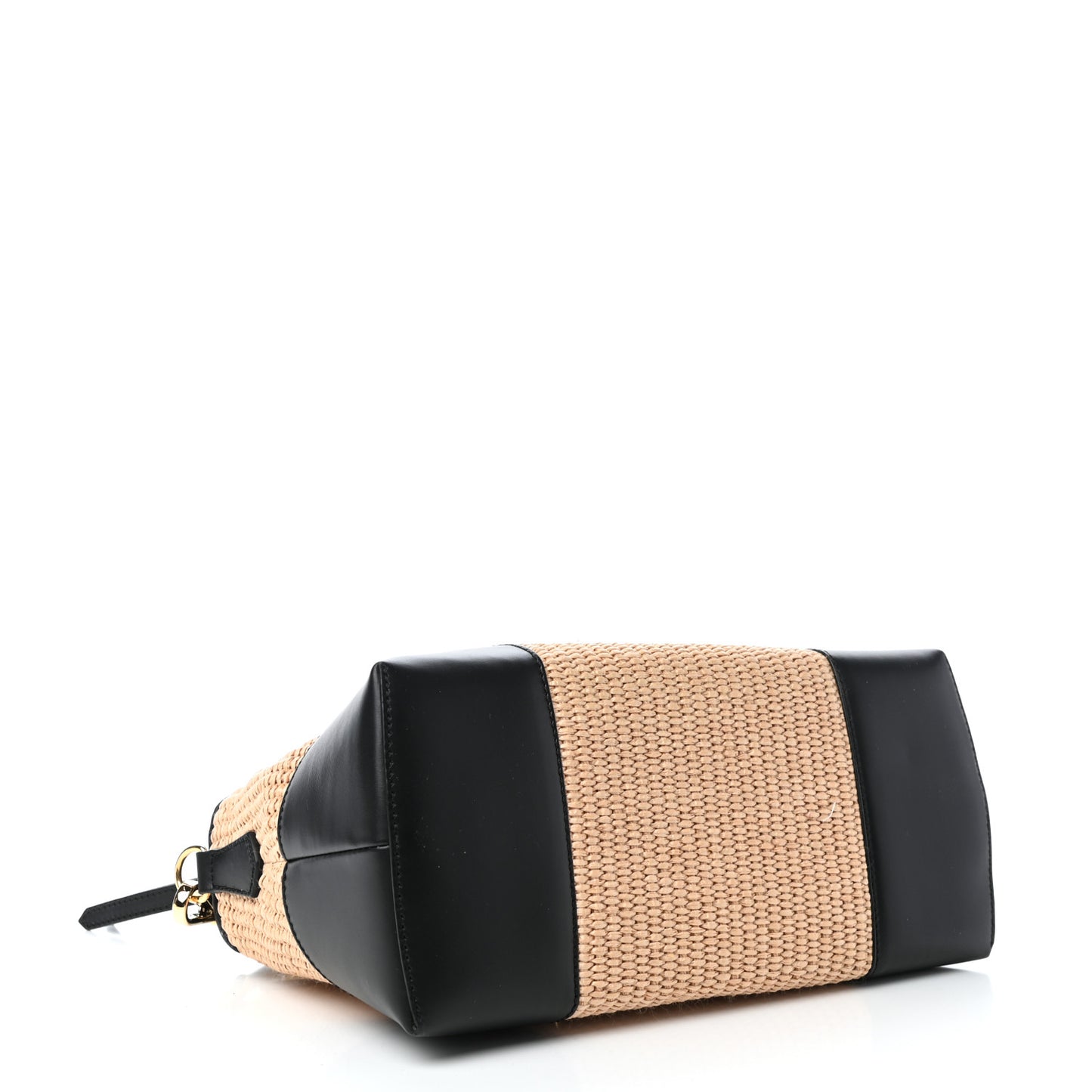 Straw Vitello King Logo Woven Medium By The Way Boston Bag Paglia Black