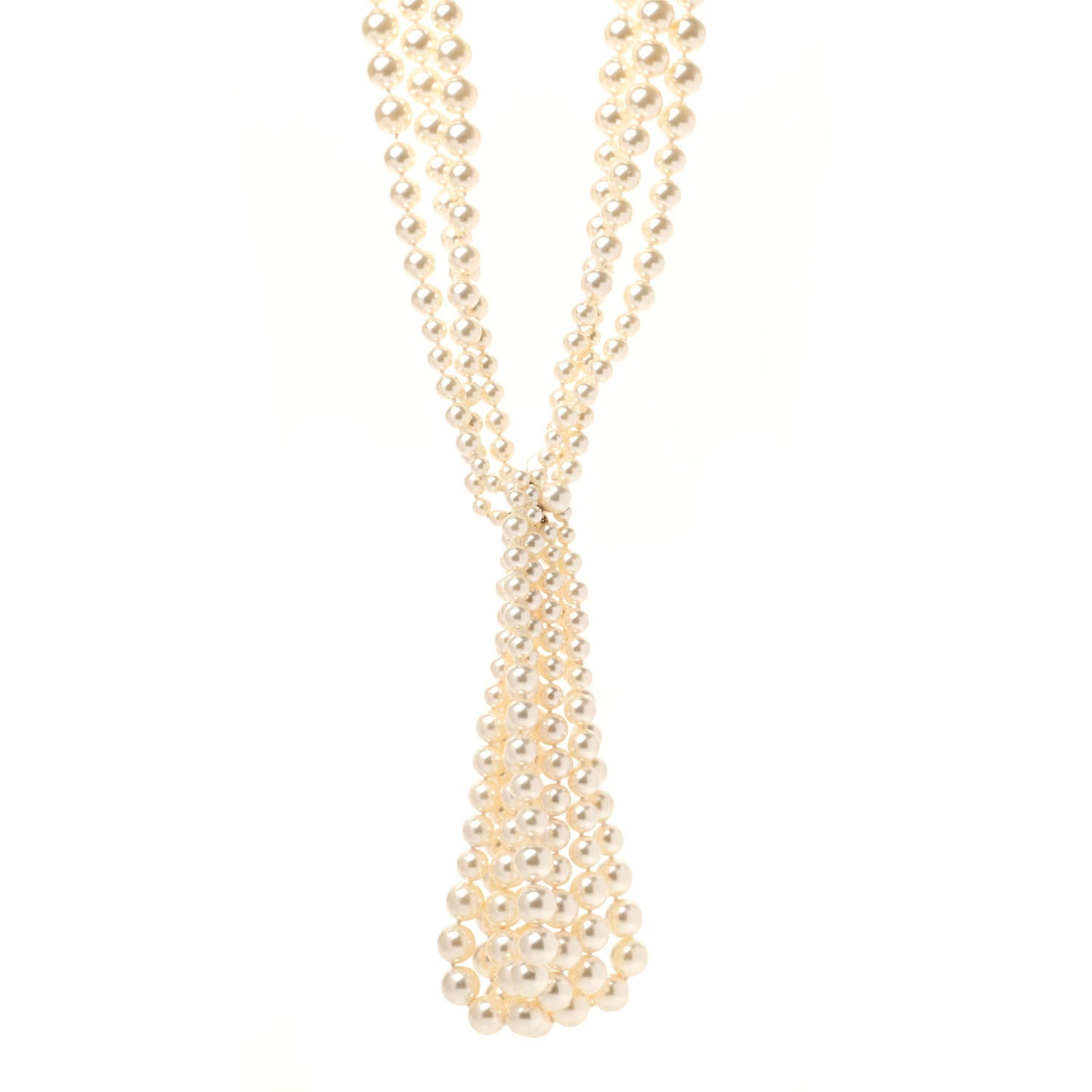 Pearl Multi Strand CC Necklace Gold