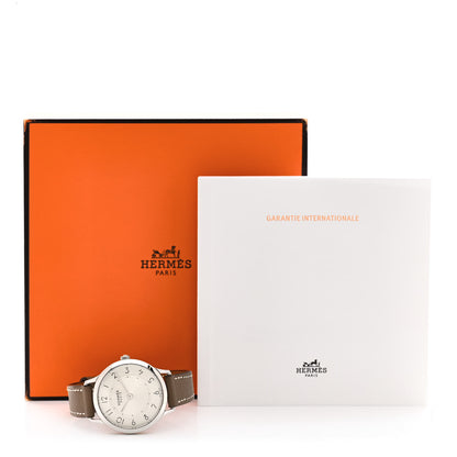 Hermes Stainless Steel Swift 32mm Slim d'Hermes Quartz Watch Etoupe 5 of 5