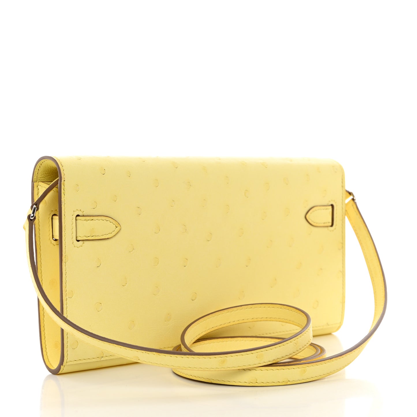 Ostrich Kelly Wallet To Go Limoncello