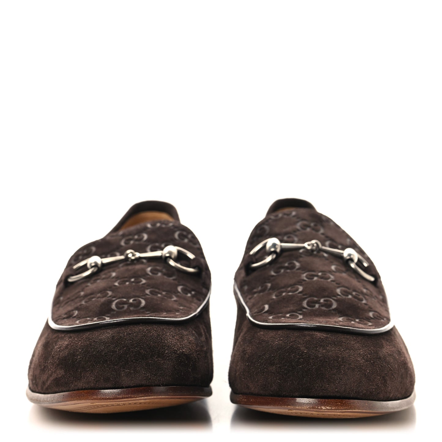 Luxury Suede GG Monogram Horsebit Mens Jordy Loafers 12 Night Cocoa
