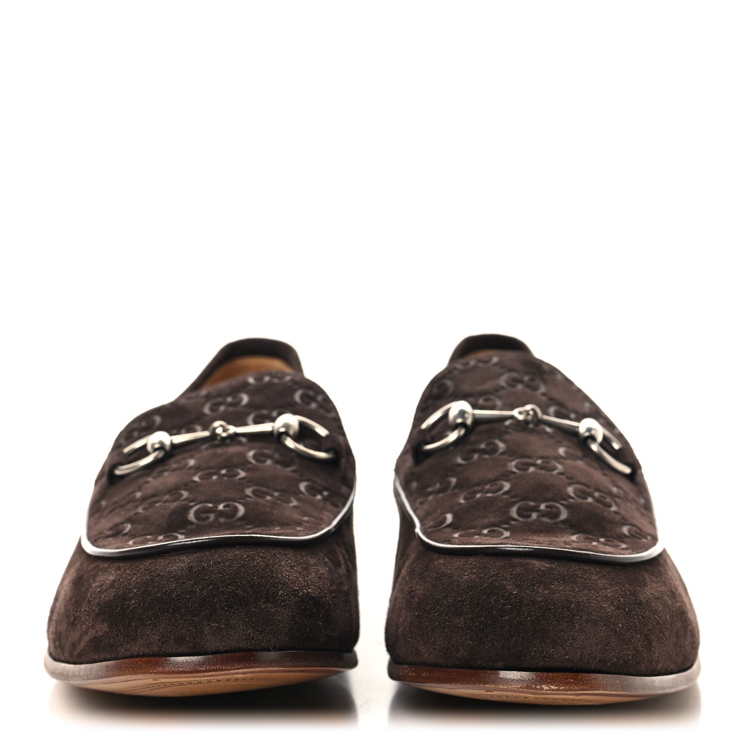 Gucci Luxury Suede GG Monogram Horsebit Mens Jordy Loafers 12 Night Cocoa 5 of 20