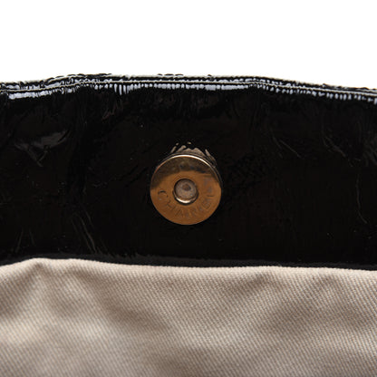 Chanel Crackled Patent Puzzle Tote Black 21 of 24