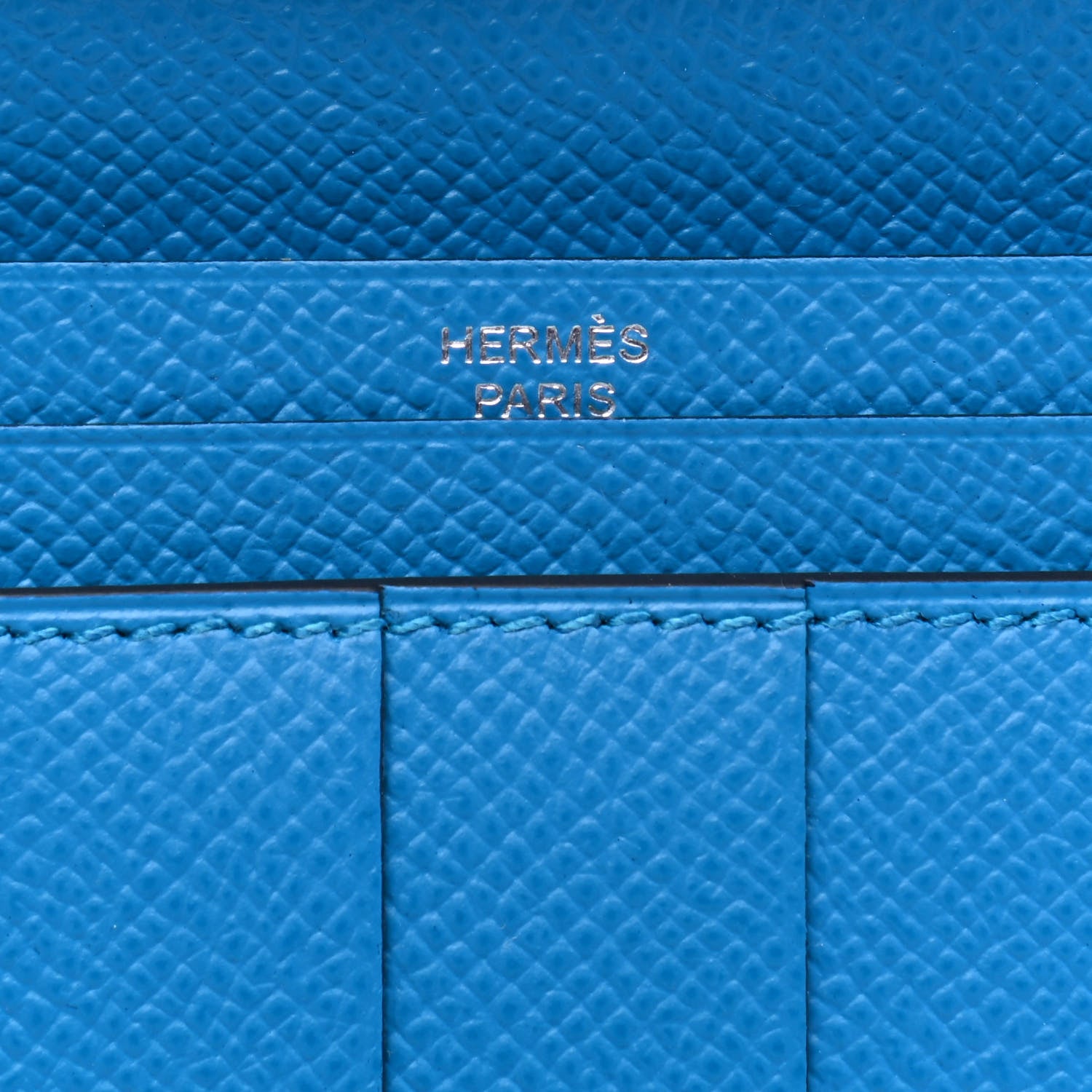 Hermes Epsom Bearn Gusset Wallet Bleu Hydra 4 of 4