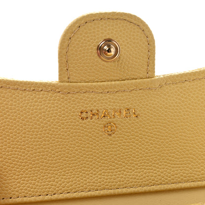 Chanel Caviar Quilted Compact Flap Wallet Yellow 6 of 12
