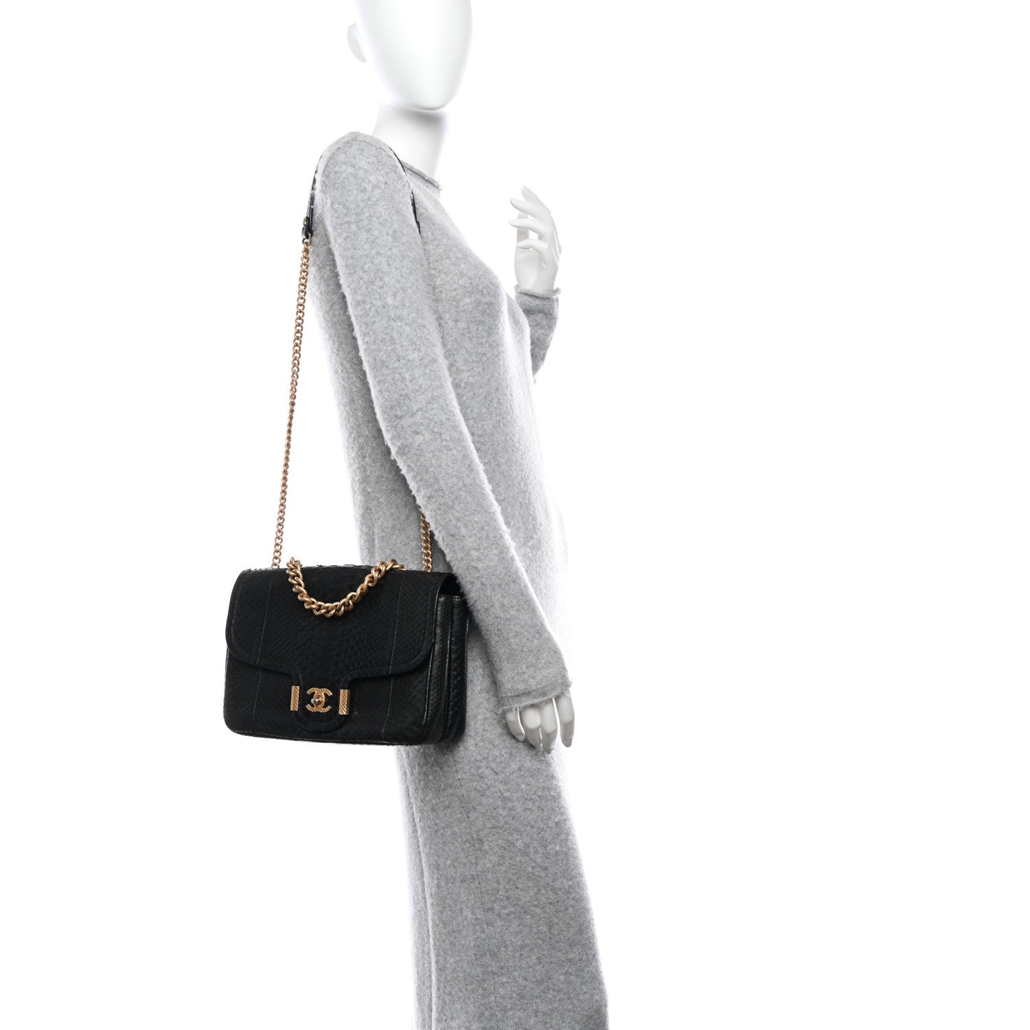 Chanel Snakeskin CC Flap Black 2 of 12