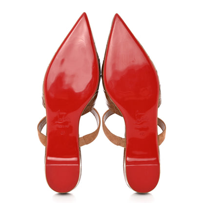 Christian Louboutin Calfskin Crocodile Embossed Choc Lock Flats 40 Biscotto 5 of 19