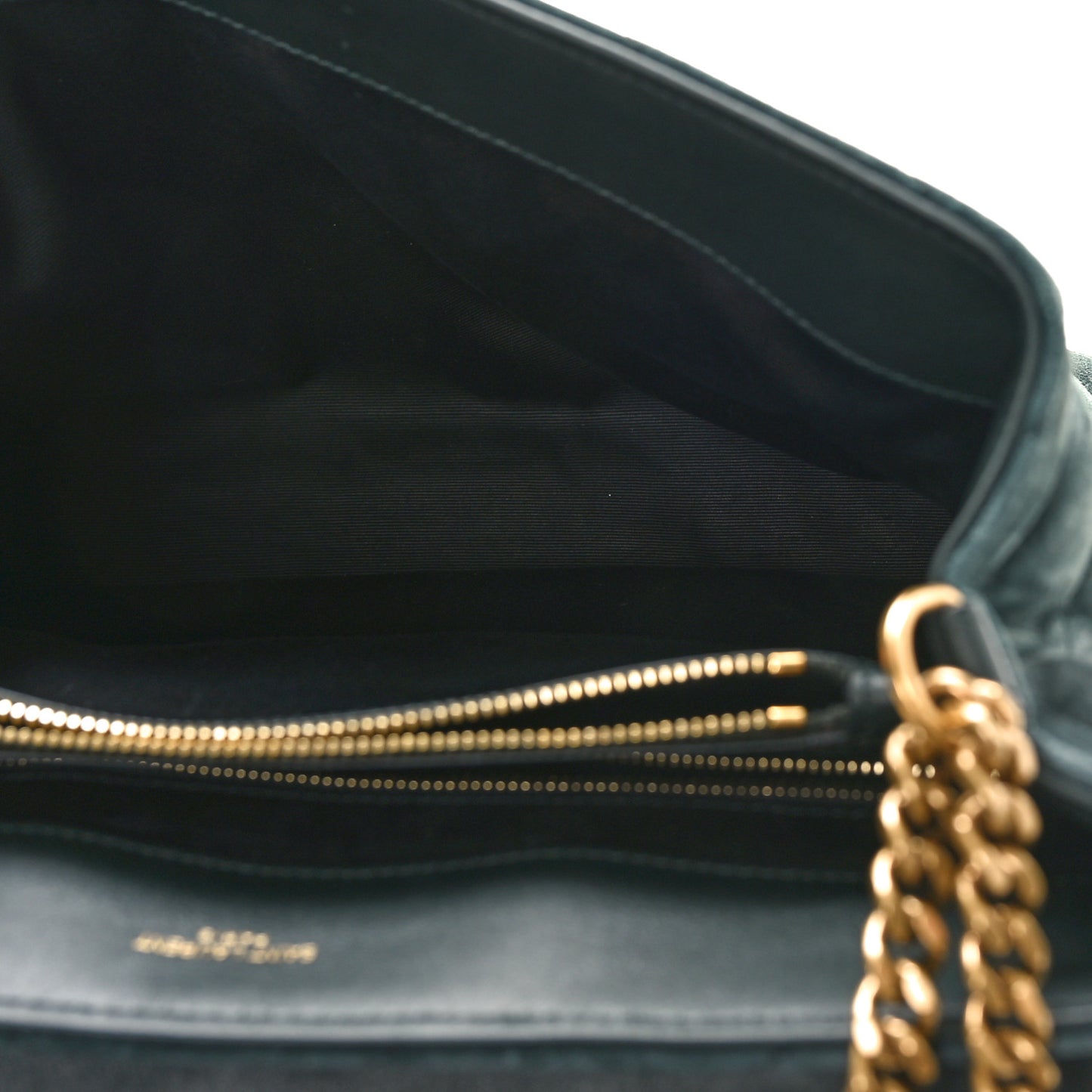 Suede Y Quilted Monogram Medium Loulou Chain Satchel Deep Green