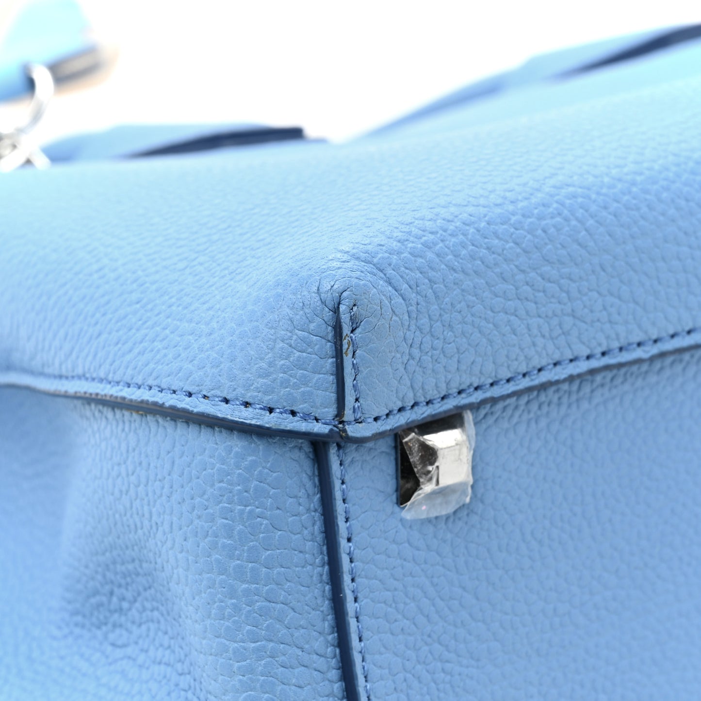 Grained Calfskin Medium Milla Tote Tile Blue