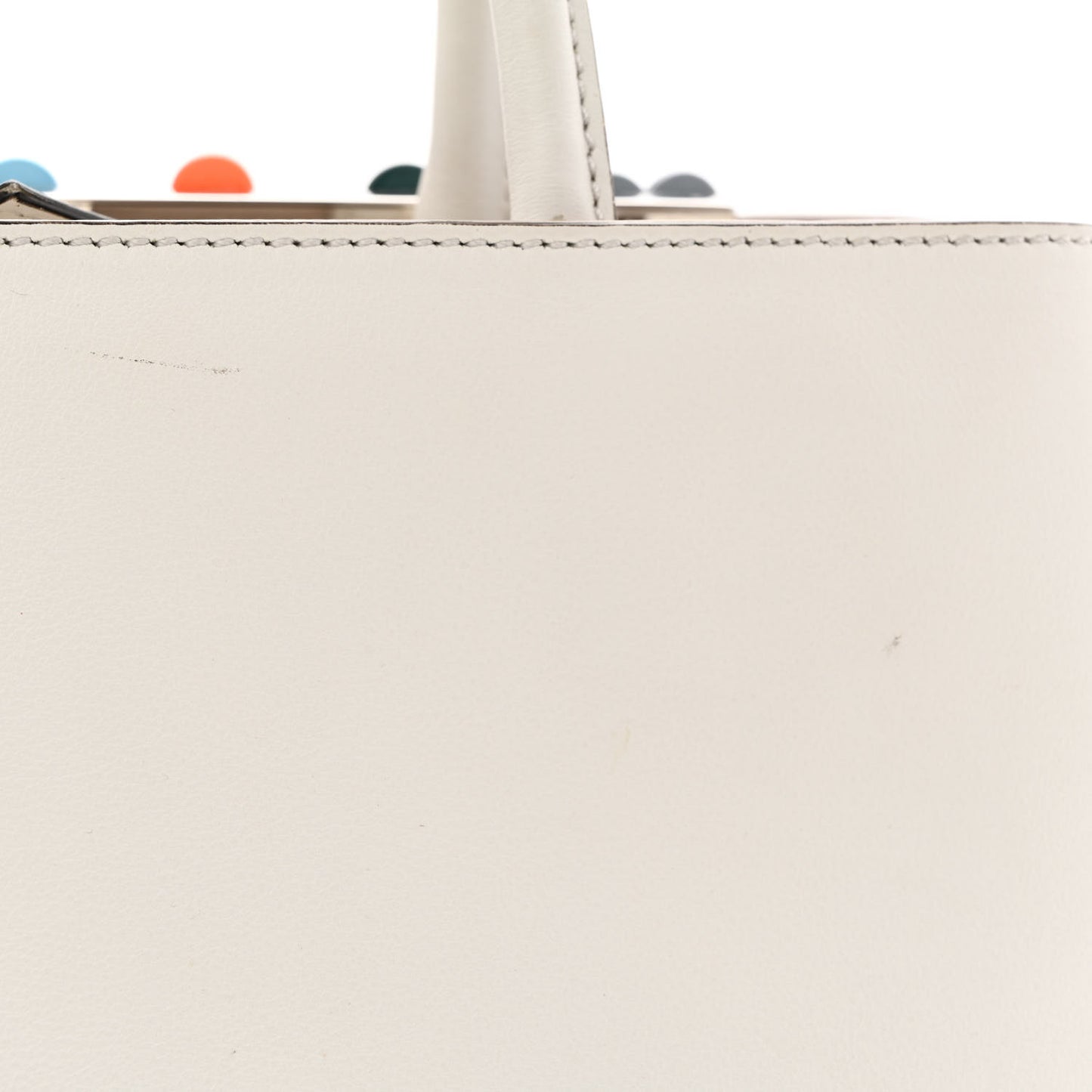 Calfskin PVC Flower Studs Petite 2Jours Tote White Ice Multicolor