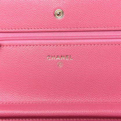 Chanel Caviar Quilted Wallet on Chain WOC Pink 8 of 11